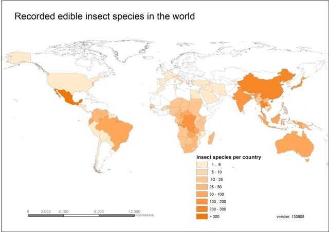 Eating insects is mainly a tropical thing