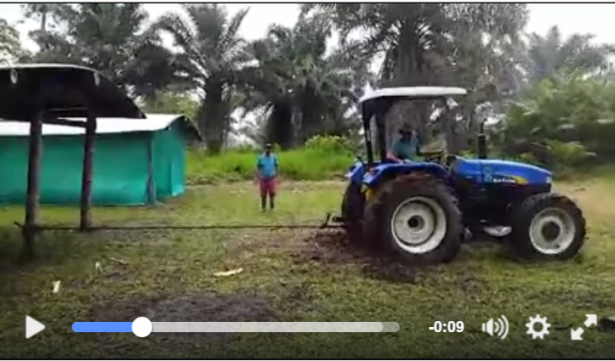 Even the tractor can't pull it down. Watch the video here. 